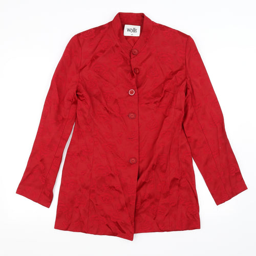 Wallis Womens Red Floral  Jacket Coat Size 10