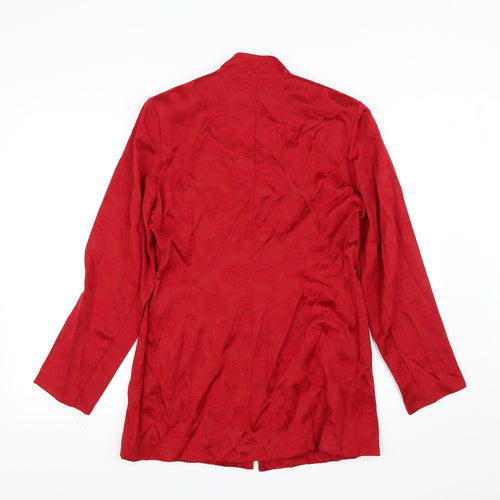 Wallis Womens Red Floral  Jacket Coat Size 10