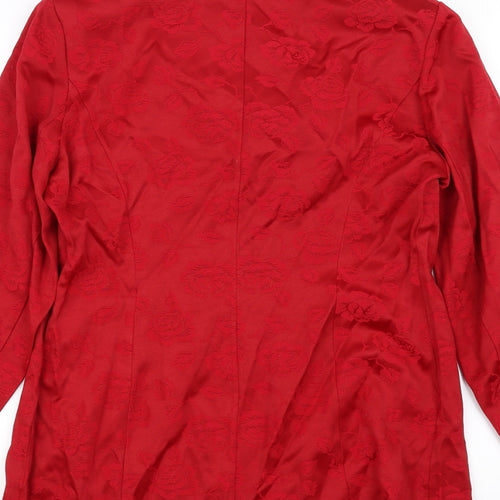 Wallis Womens Red Floral  Jacket Coat Size 10
