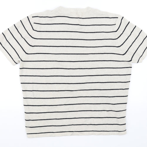 Hammond & CO Mens Beige Striped  Pullover Jumper Size L