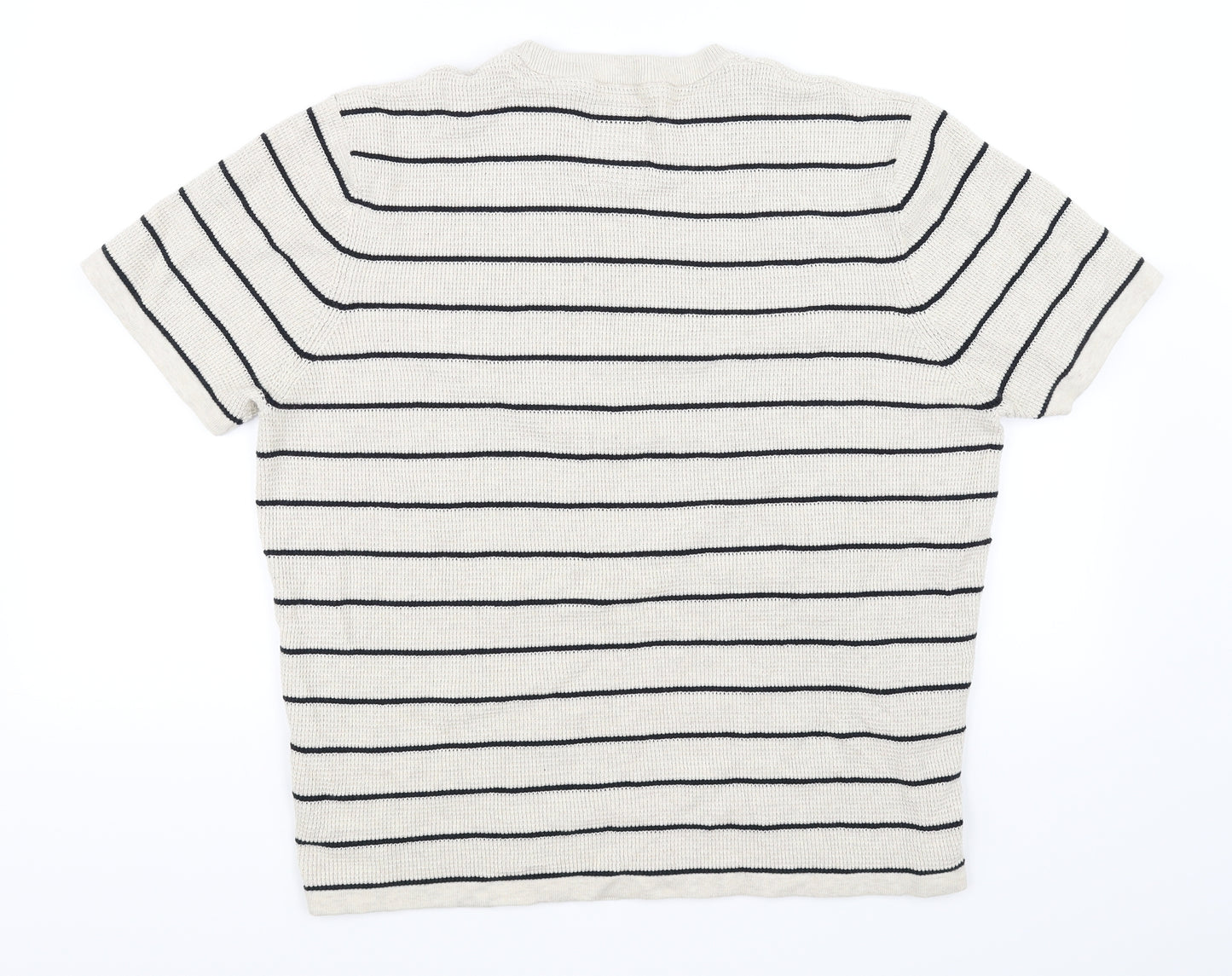 Hammond & CO Mens Beige Striped  Pullover Jumper Size L