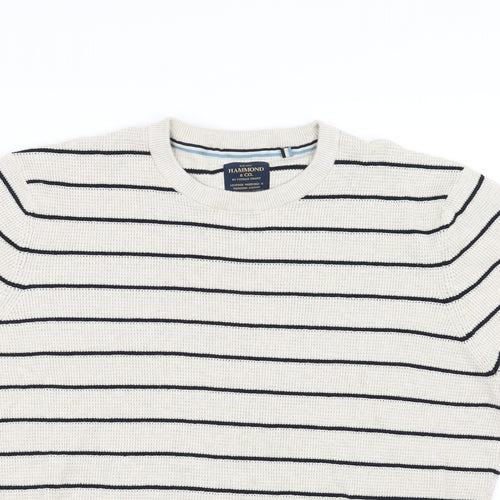Hammond & CO Mens Beige Striped  Pullover Jumper Size L