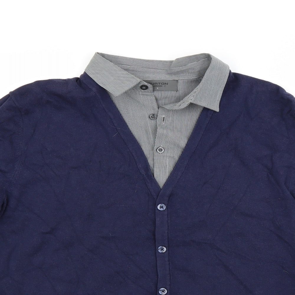 Burton Mens Blue   Cardigan Jumper Size L