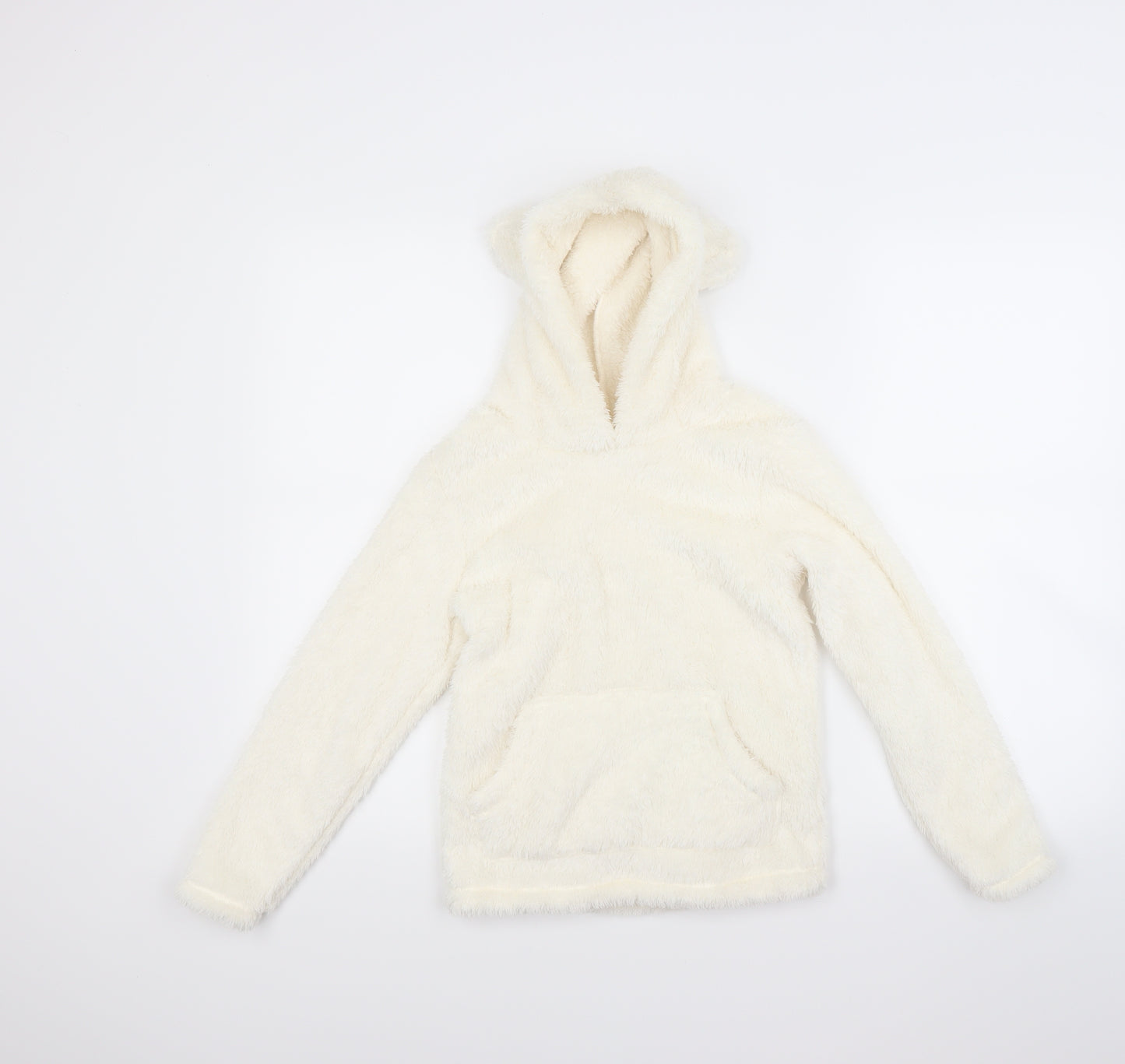 George Girls White   Pullover Hoodie Size 8-9 Years