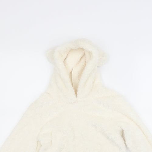 George Girls White   Pullover Hoodie Size 8-9 Years
