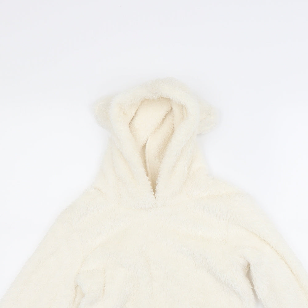 George Girls White   Pullover Hoodie Size 8-9 Years