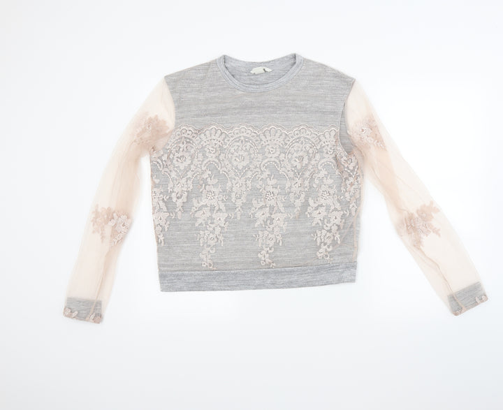 H&M Womens Grey Pullover Sweatshirt Size M