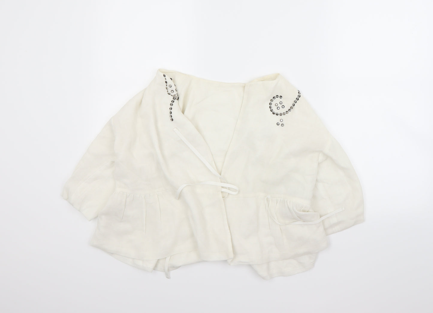 Preworn Womens White   Jacket Coat Size 10