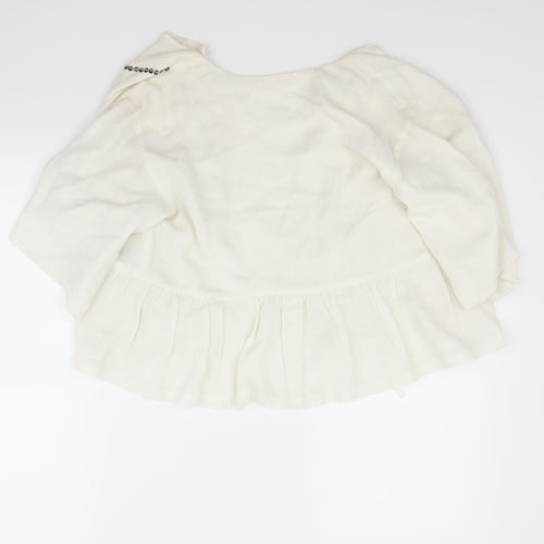 Preworn Womens White   Jacket Coat Size 10