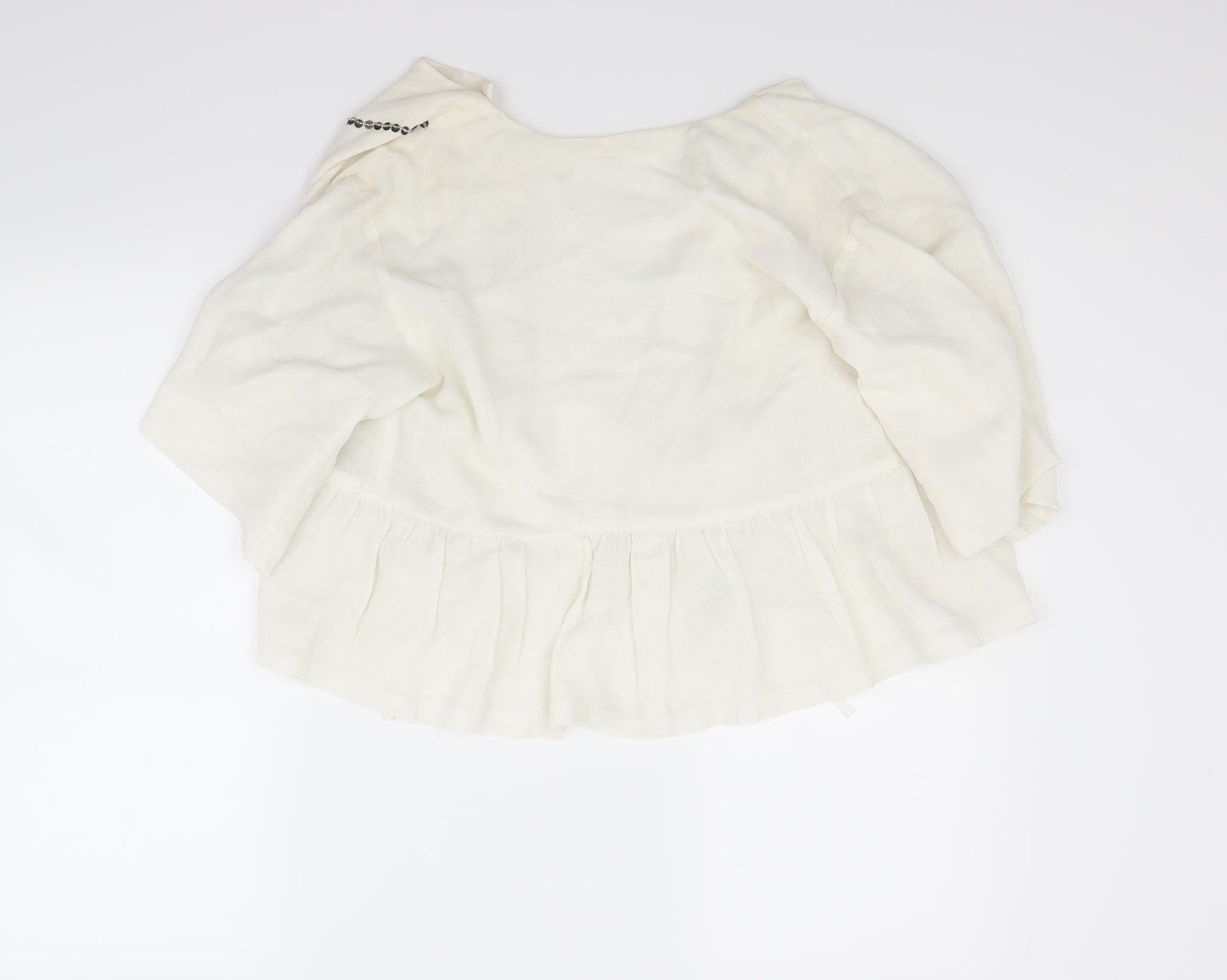 Preworn Womens White   Jacket Coat Size 10