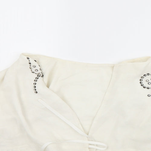 Preworn Womens White   Jacket Coat Size 10