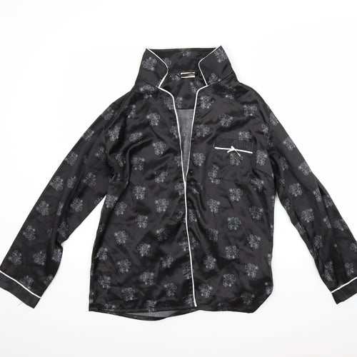 Jolinesse Womens Black Floral  Top Pyjama Top Size M