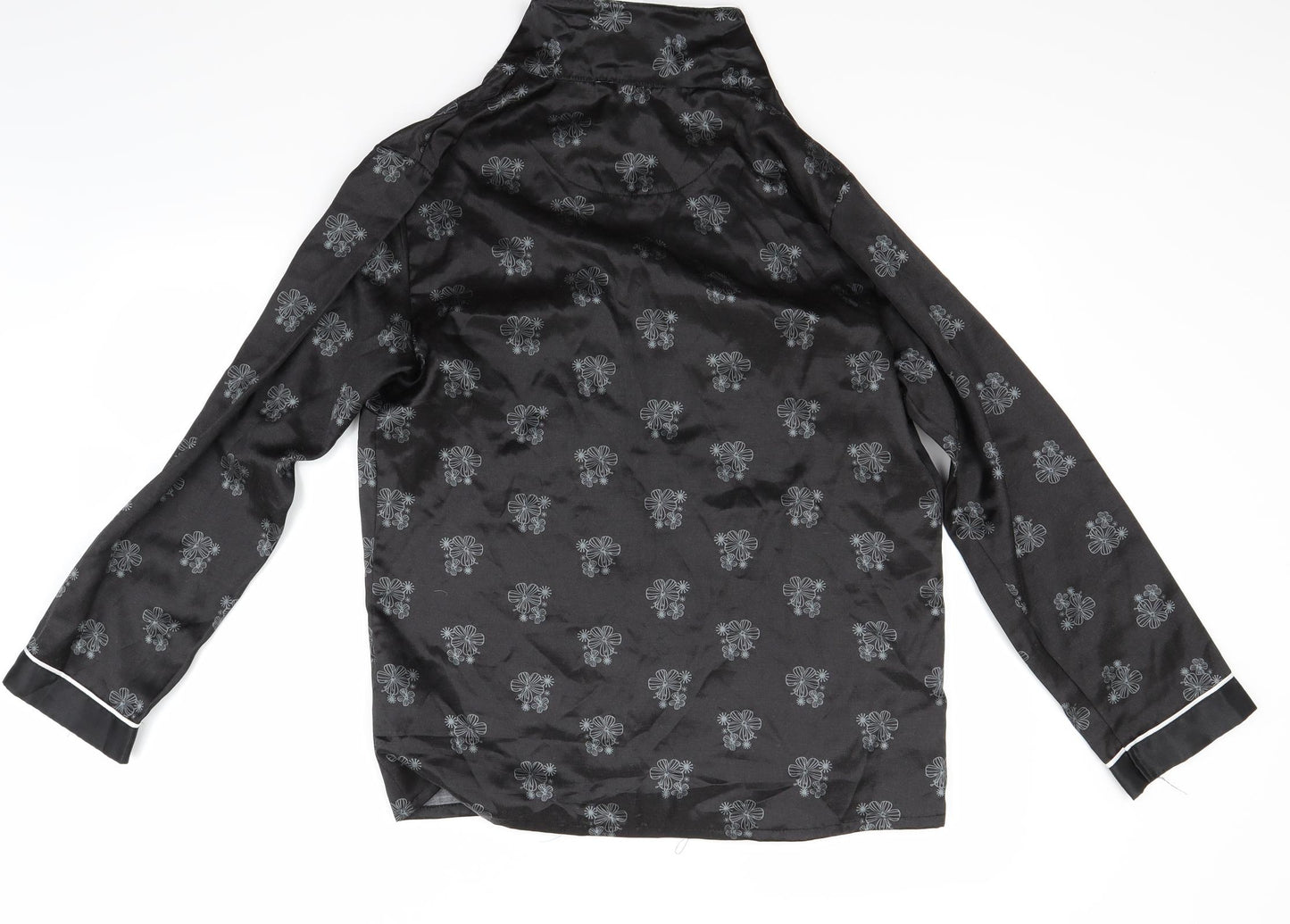 Jolinesse Womens Black Floral  Top Pyjama Top Size M