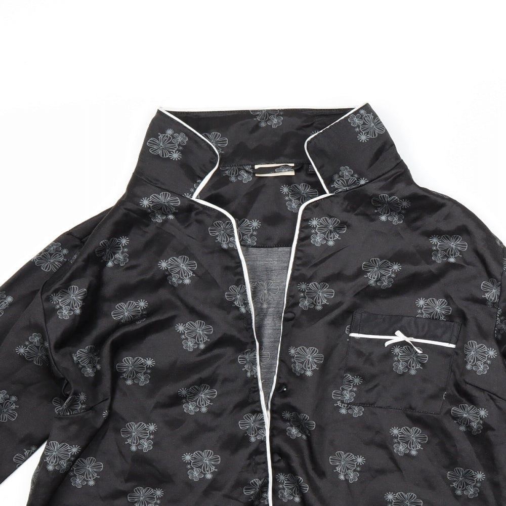 Jolinesse Womens Black Floral  Top Pyjama Top Size M