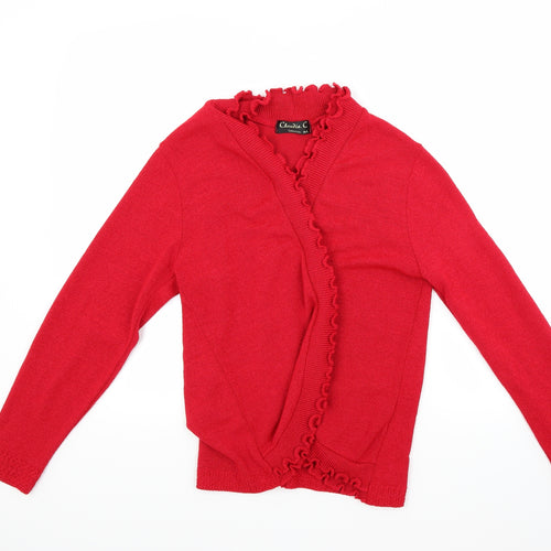 Claudia C Womens Red   Cardigan Jumper Size M