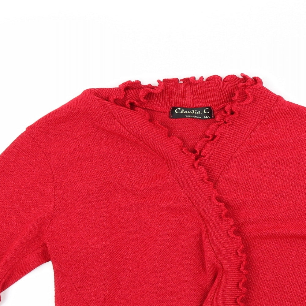 Claudia C Womens Red   Cardigan Jumper Size M