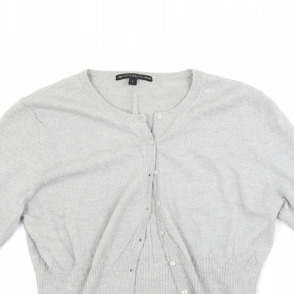 Marks and Spencer Womens Grey   Cardigan Jumper Size L