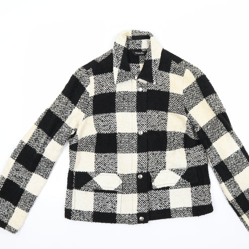 Simply Be Womens White Check  Jacket Coat Size 14