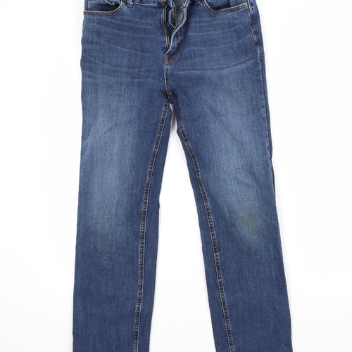 Marks and Spencer Womens Blue  Denim Straight Jeans Size 12 L26 in