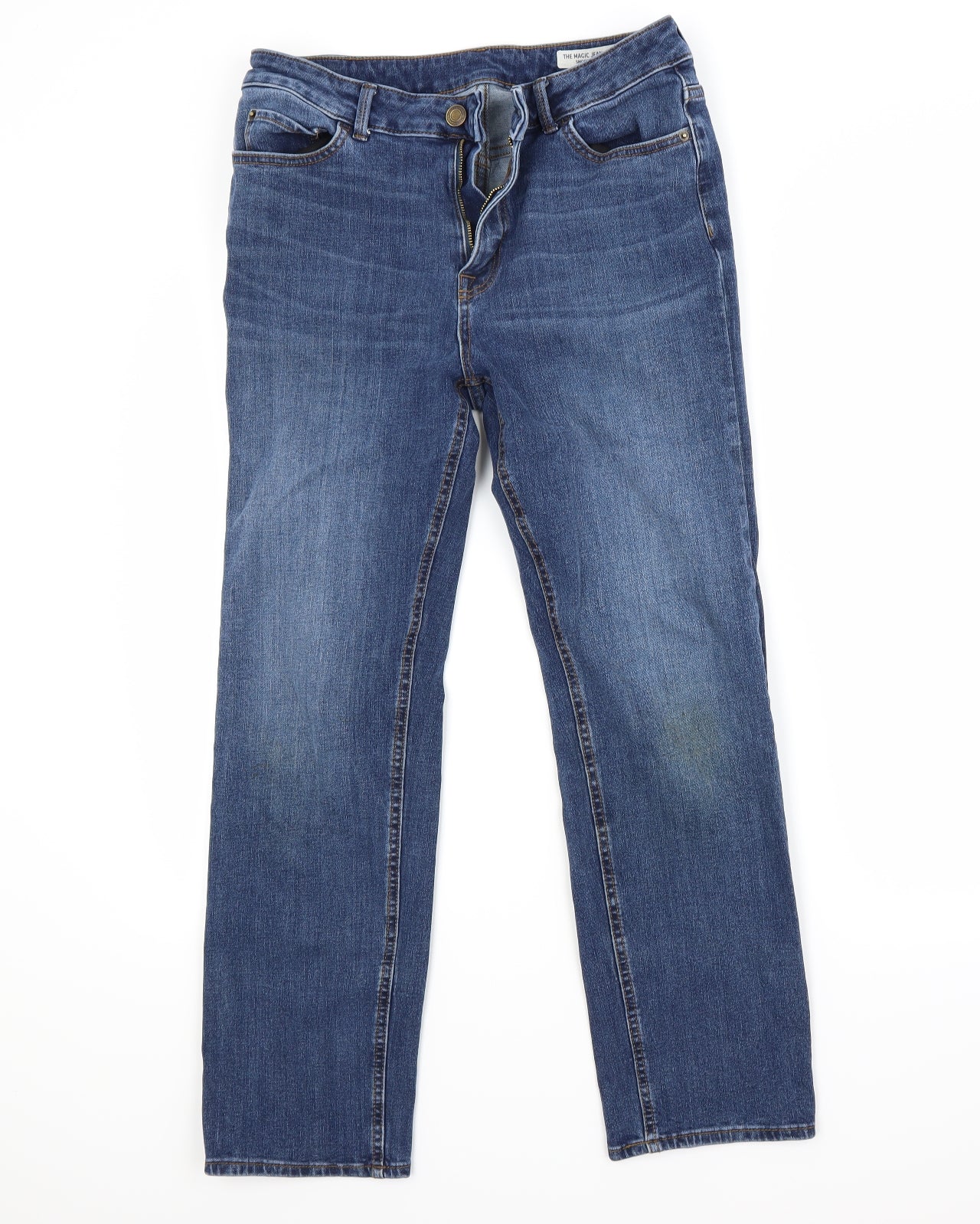 Marks and Spencer Womens Blue  Denim Straight Jeans Size 12 L26 in