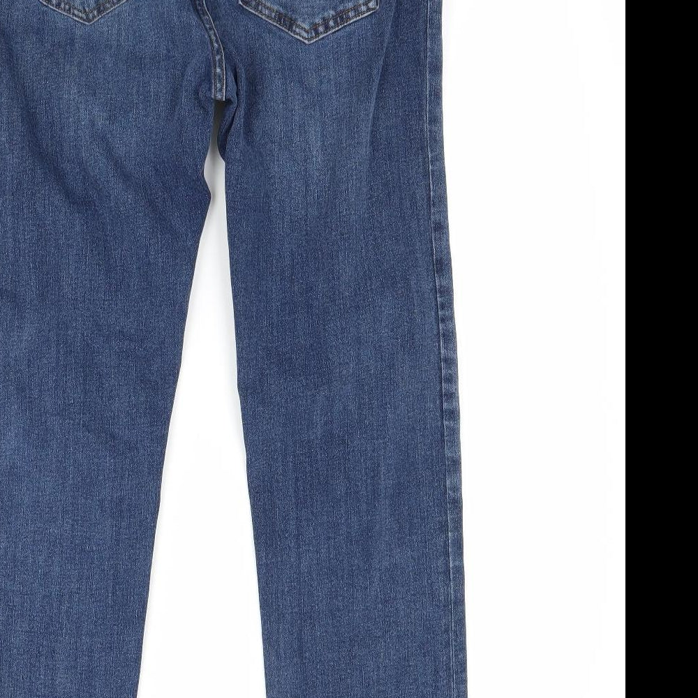 Marks and Spencer Womens Blue  Denim Straight Jeans Size 12 L26 in