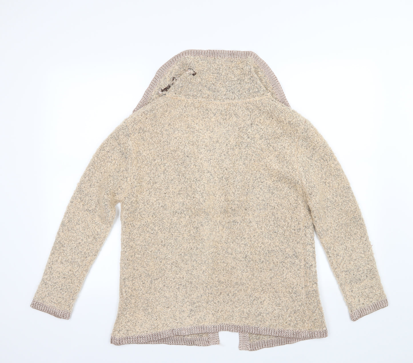 Amoretti Womens Beige Floral Knit Cardigan Jumper Size S