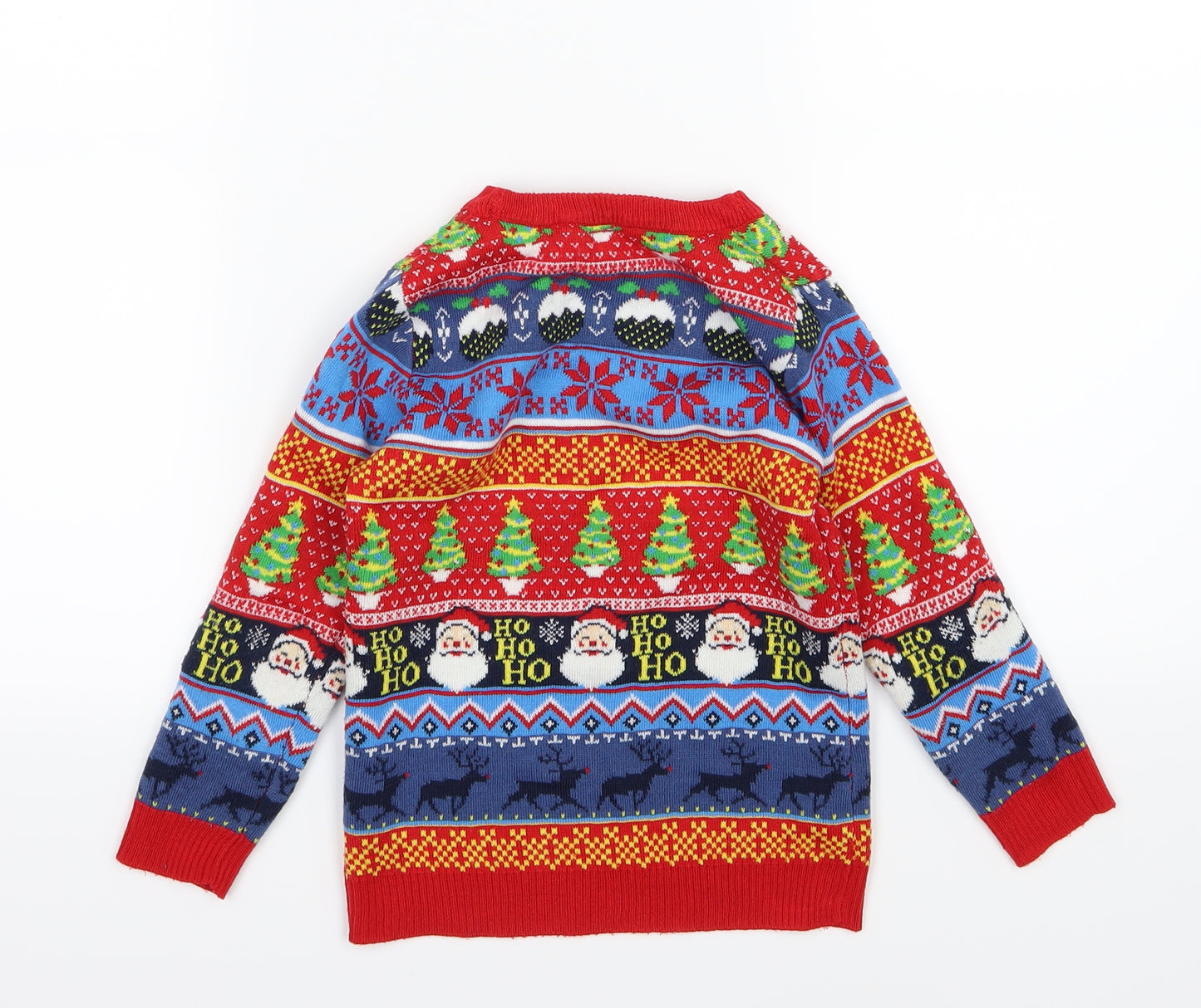 TU Boys Multicoloured Striped Knit Pullover Jumper Size 5 Years  - Christmas