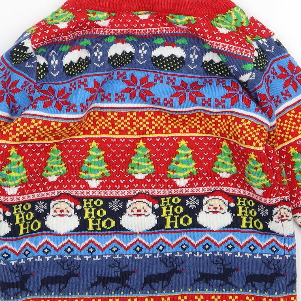 TU Boys Multicoloured Striped Knit Pullover Jumper Size 5 Years  - Christmas
