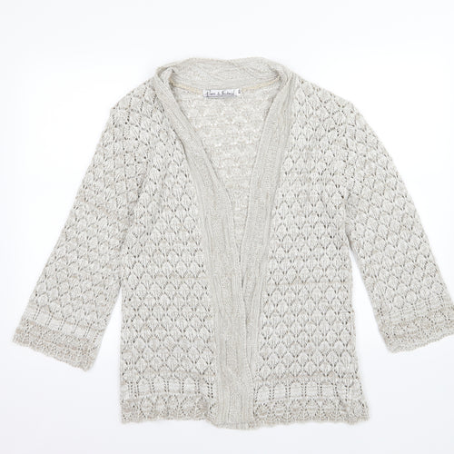 Pure & Natural Womens Brown Argyle/Diamond Knit Cardigan Jumper Size M