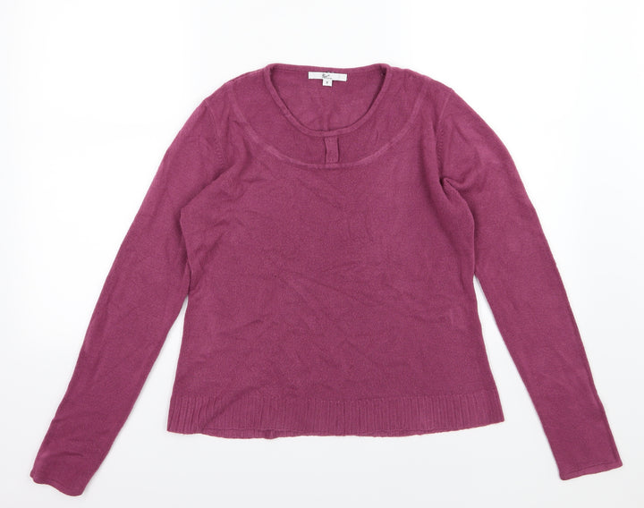 Klass Womens Purple  Knit Pullover Jumper Size M