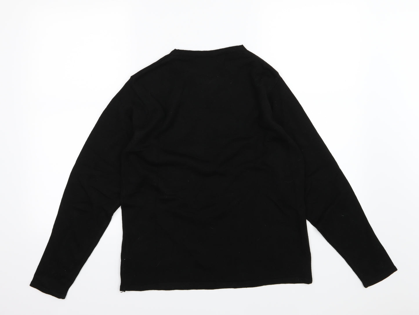 Jan Eva Womens Black  Knit Pullover Jumper Size M