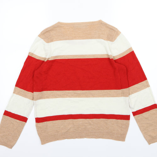 Marks and Spencer Womens Multicoloured Striped Knit Pullover Jumper Size 14