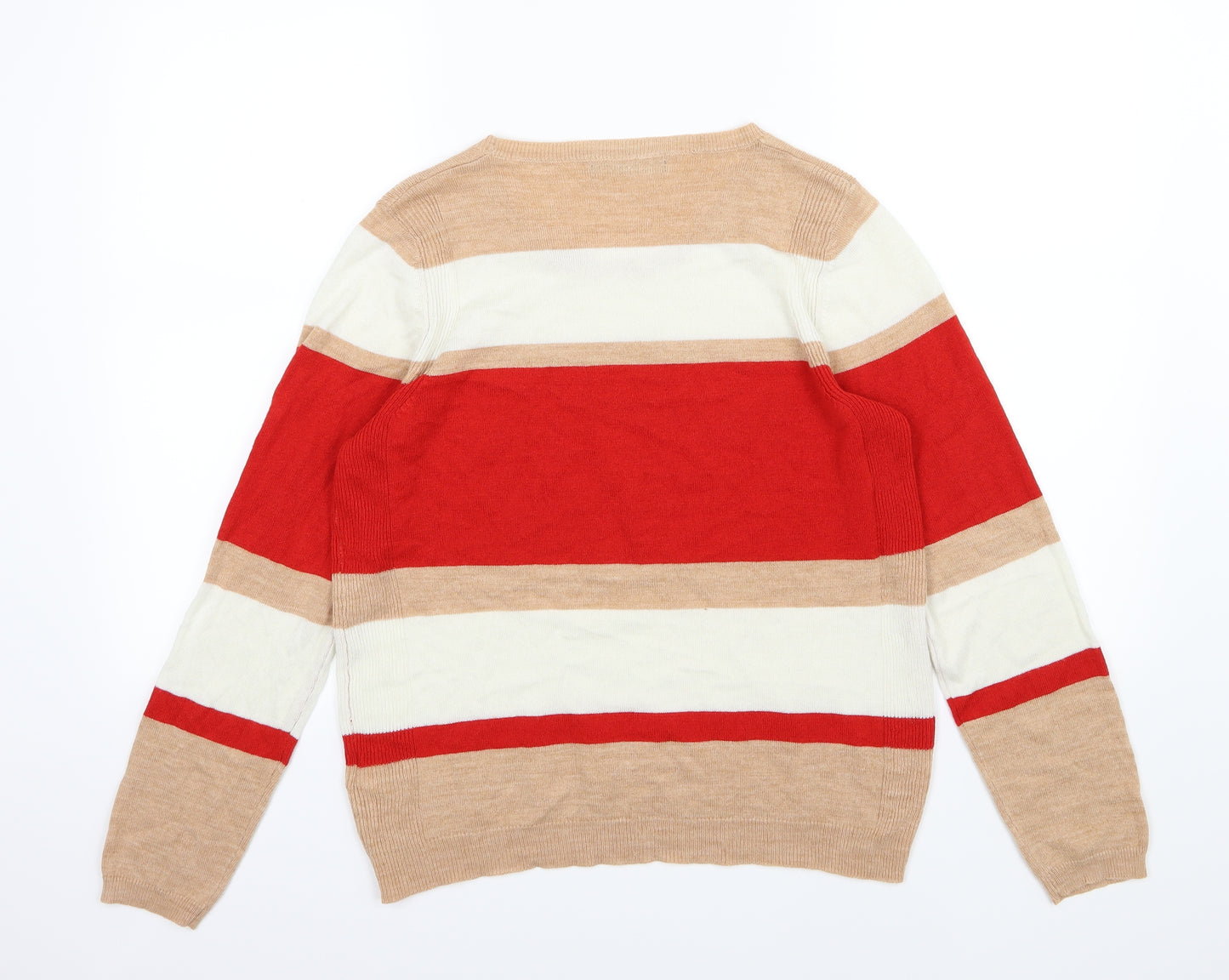 Marks and Spencer Womens Multicoloured Striped Knit Pullover Jumper Size 14