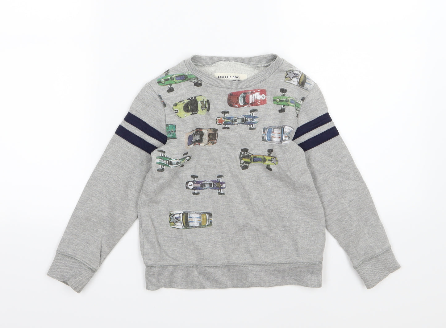 NEXT Boys Grey  Jersey Pullover Sweatshirt Size 4-5 Years  - cars