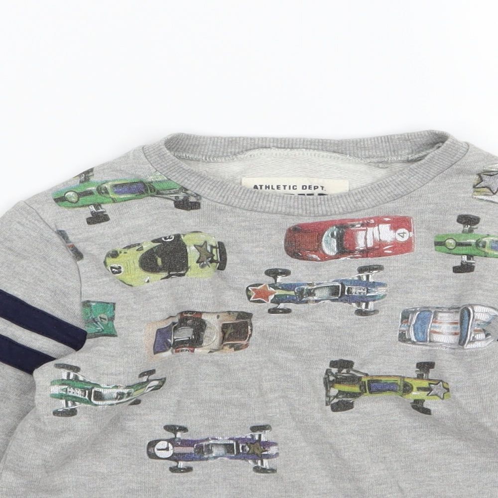 NEXT Boys Grey  Jersey Pullover Sweatshirt Size 4-5 Years  - cars
