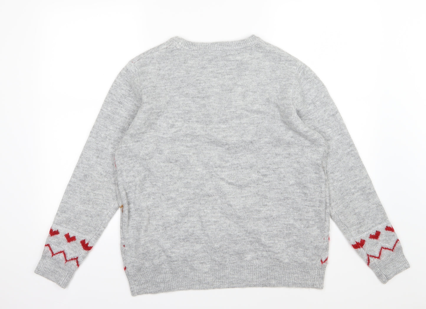 TU Womens Grey  Knit Pullover Jumper Size 16  - Christmas Dog