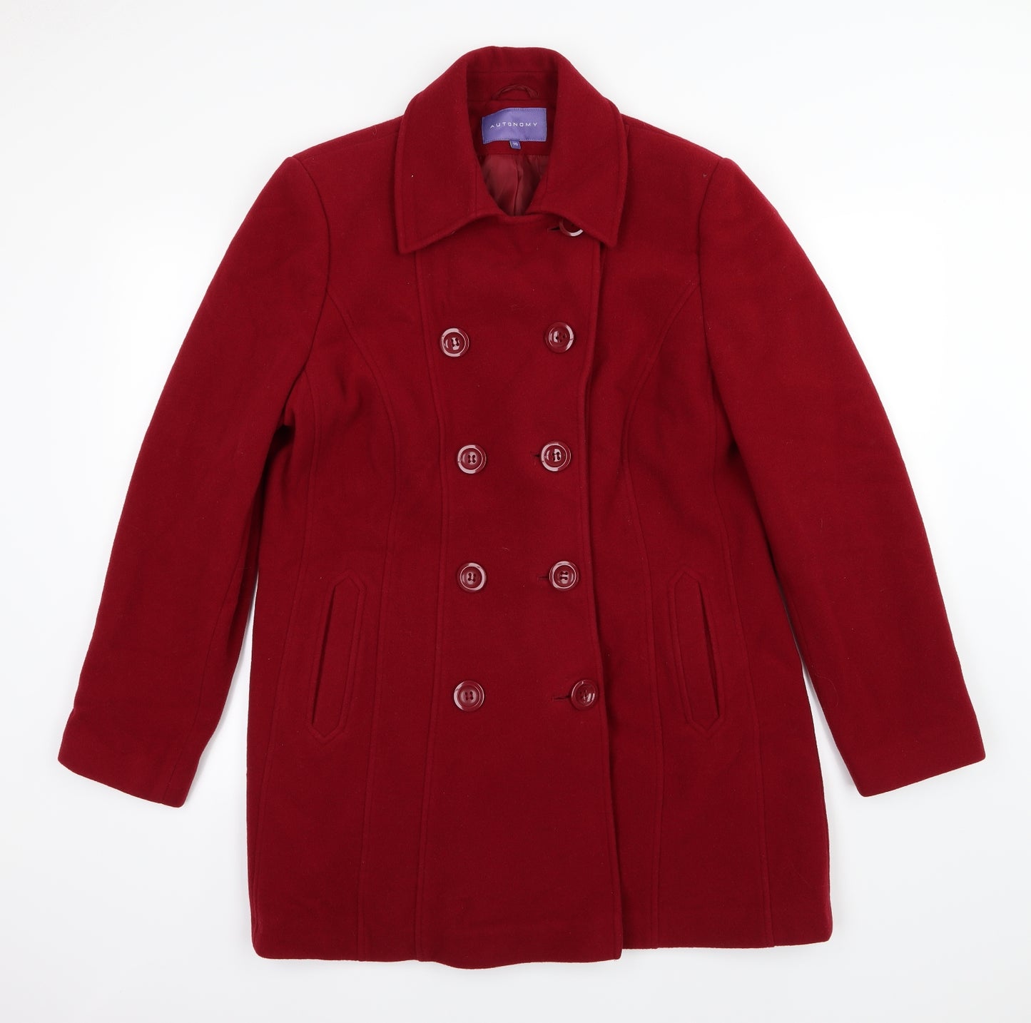 Autonomy Womens Red   Overcoat Coat Size 16