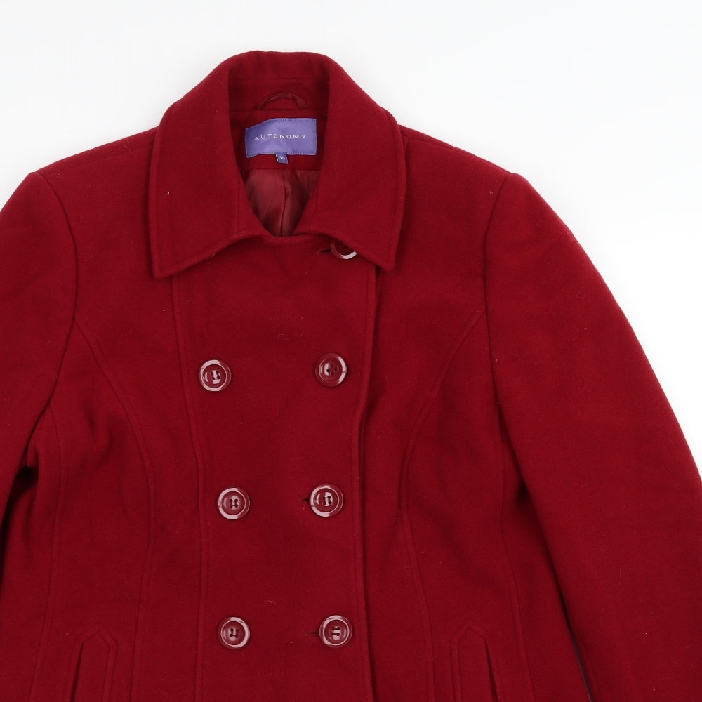 Autonomy Womens Red   Overcoat Coat Size 16