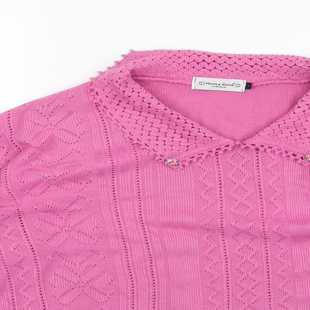 Merry Gold Womens Orange  Knit Pullover Jumper Size L