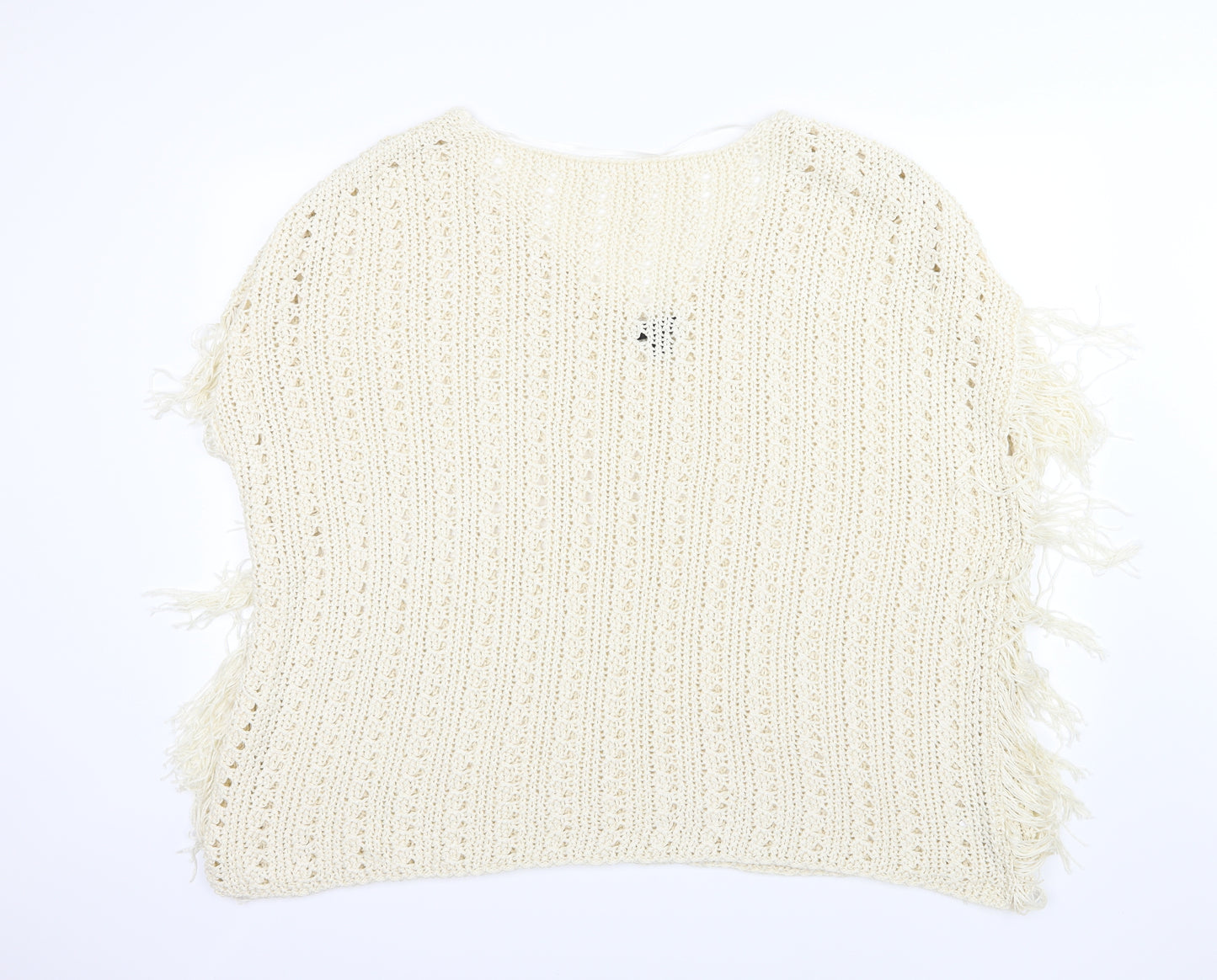 Atmosphere Womens Ivory  Knit Jacket Poncho Size L