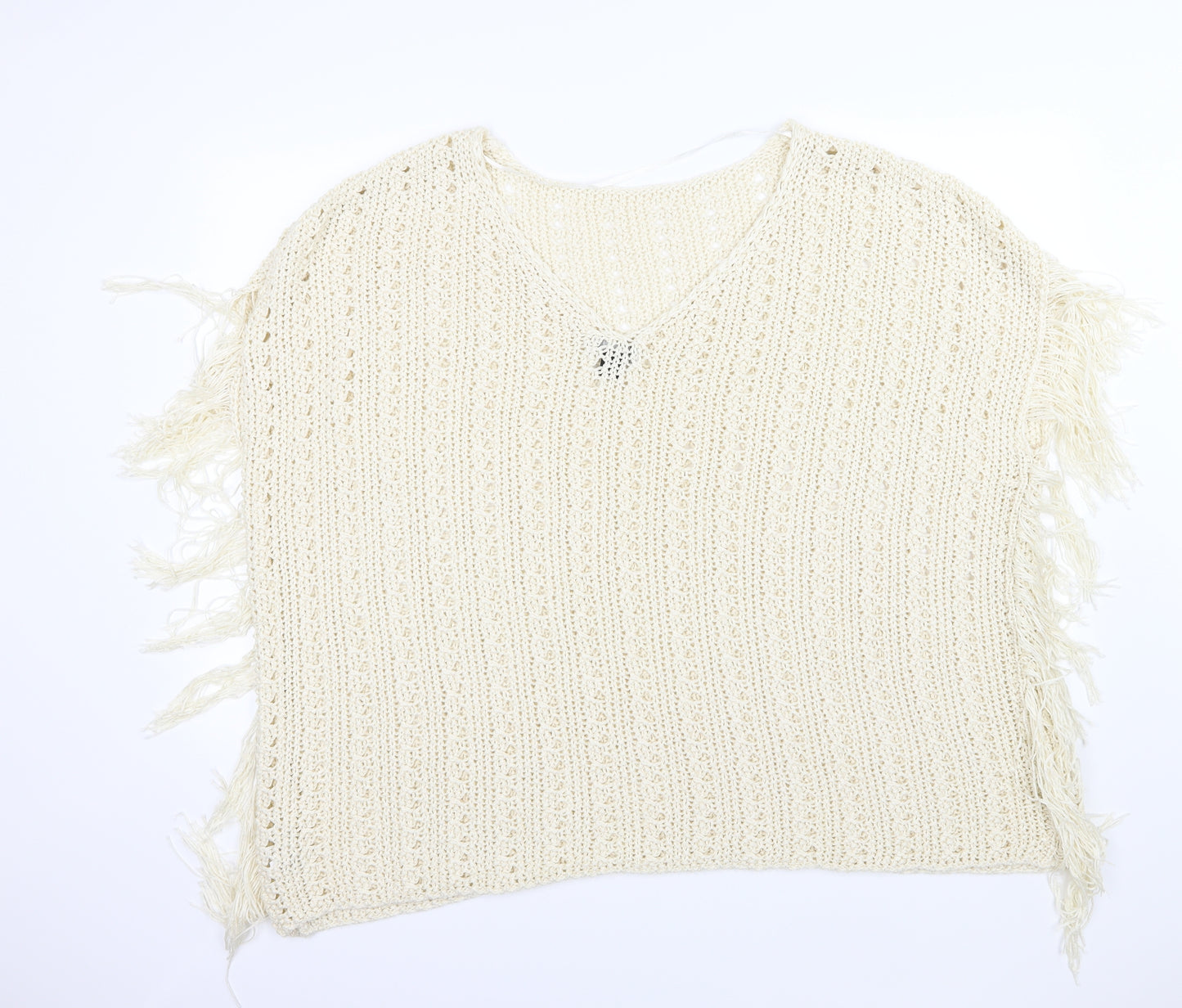 Atmosphere Womens Ivory  Knit Jacket Poncho Size L