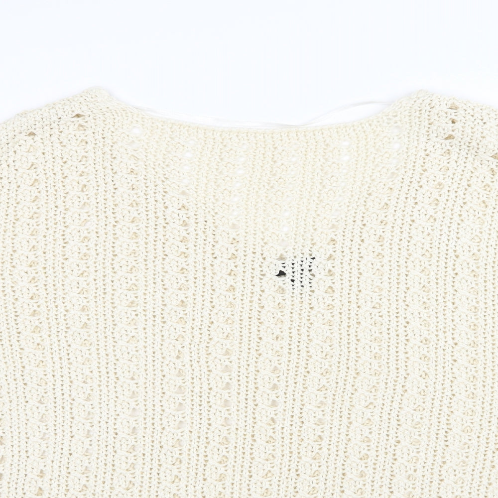 Atmosphere Womens Ivory  Knit Jacket Poncho Size L