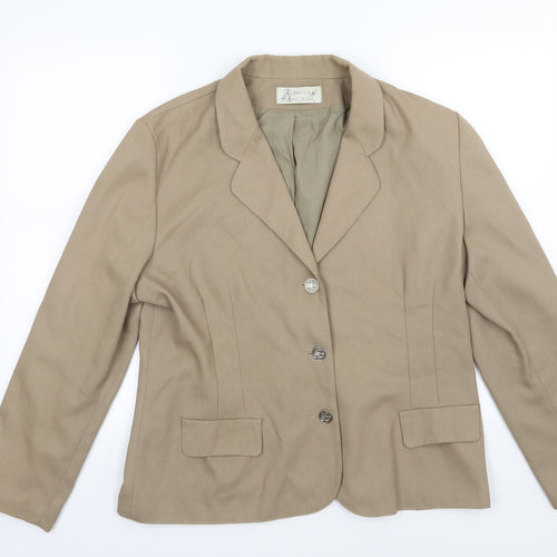 Rebecca Sheldon Womens Beige   Jacket Suit Jacket Size 16