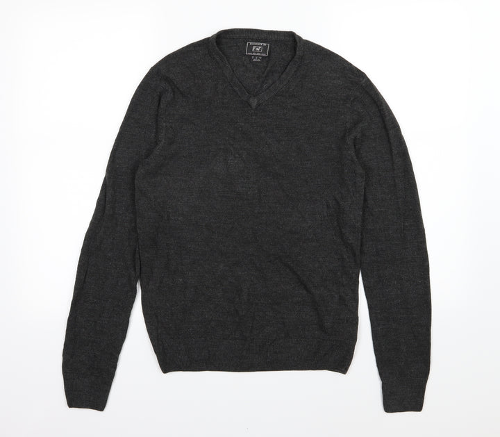 F&F Mens Grey Knit Pullover Jumper Size S