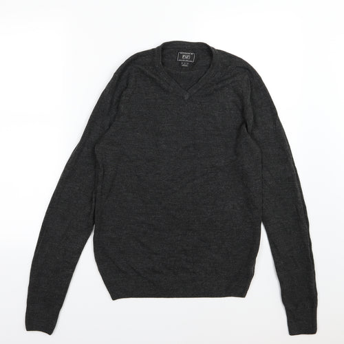 F&F Mens Grey  Knit Pullover Jumper Size S