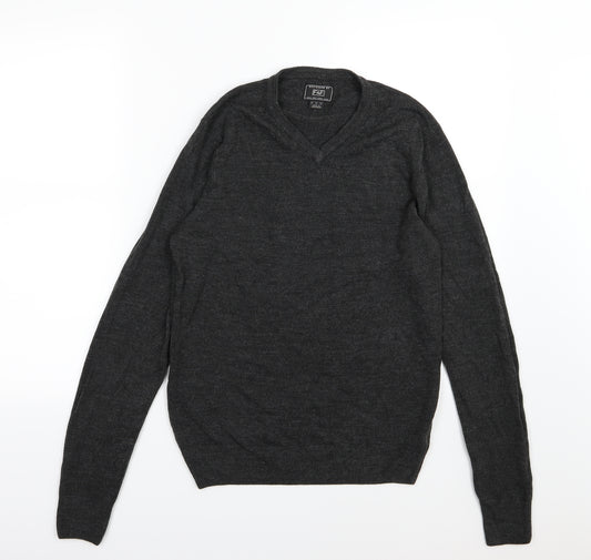 Front view of F&F men’s grey knit jumper, size S