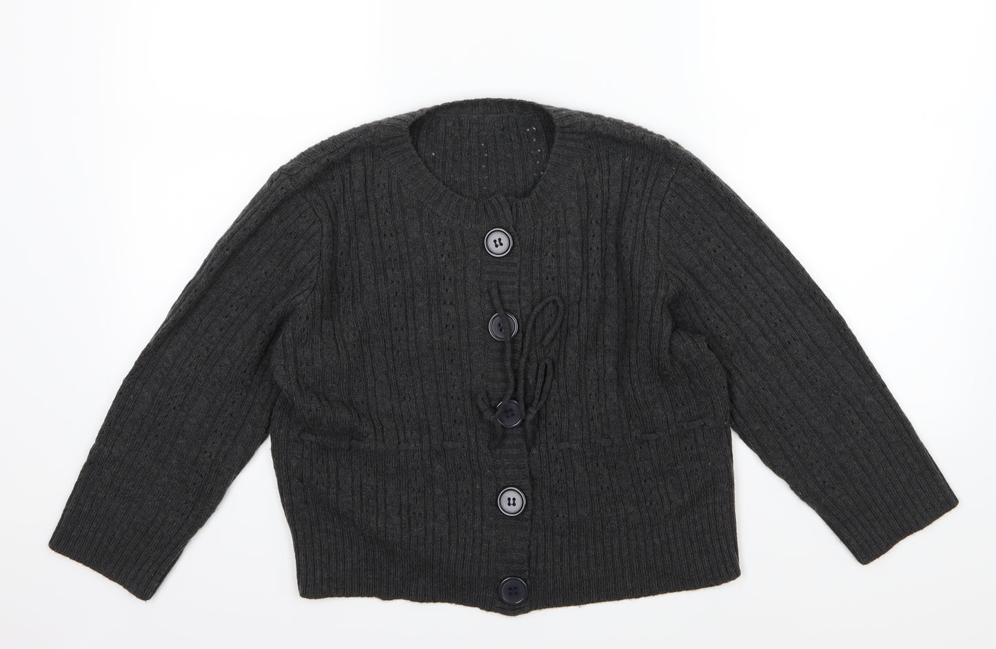 Atmosphere Womens Grey  Knit Cardigan Jumper Size 14
