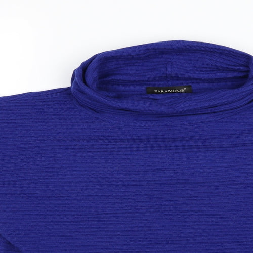 Paramour Womens Blue  Knit Pullover Jumper Size M
