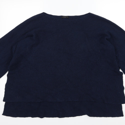 Nuna Lie Womens Blue  Knit Pullover Jumper Size S  - Side splits