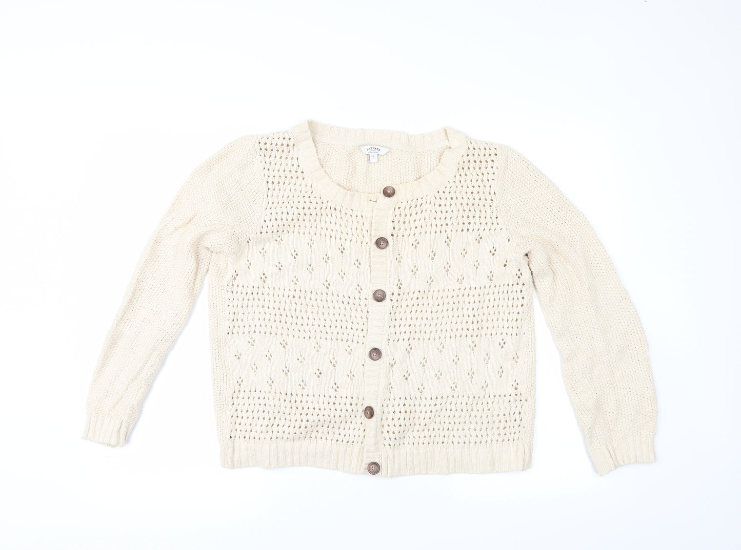 Fat Face Womens Beige   Cardigan Jumper Size 14